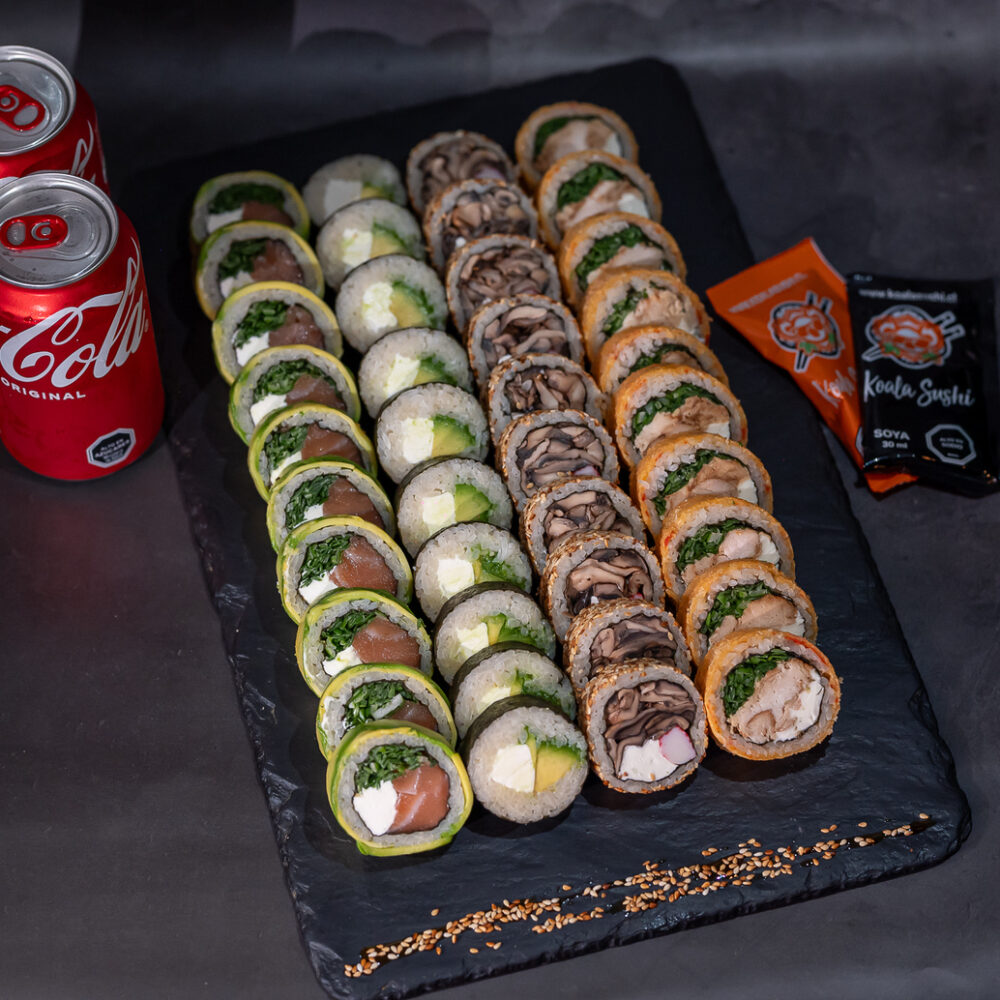Miércoles: Tabla 40 + 2 Bebidas + Salsa Soya o Unagi